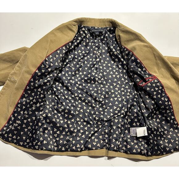 Brooks Brothers 346 Corduroy Blazer Tan Camel Elbow Patches Academic Preppy Sz 6 - Picture 5 of 9